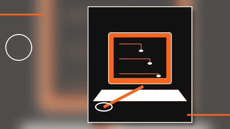 Editorial illustration of a laptop, circuit paths and repair tool for Reload Computers