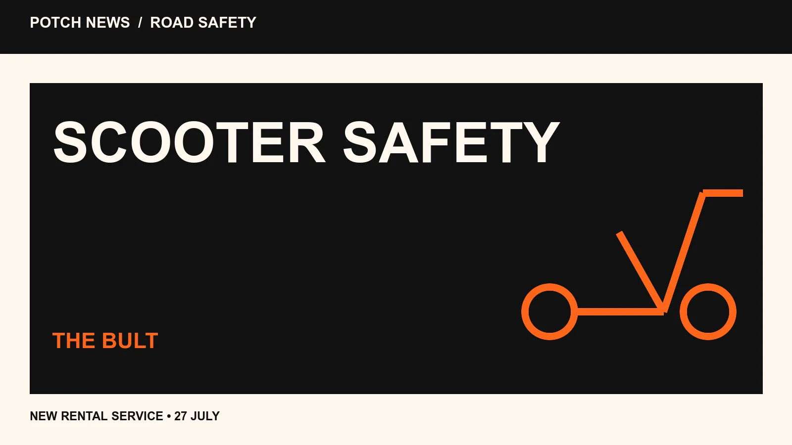 Electric scooter and traffic-light graphic for the Bult road-safety story.