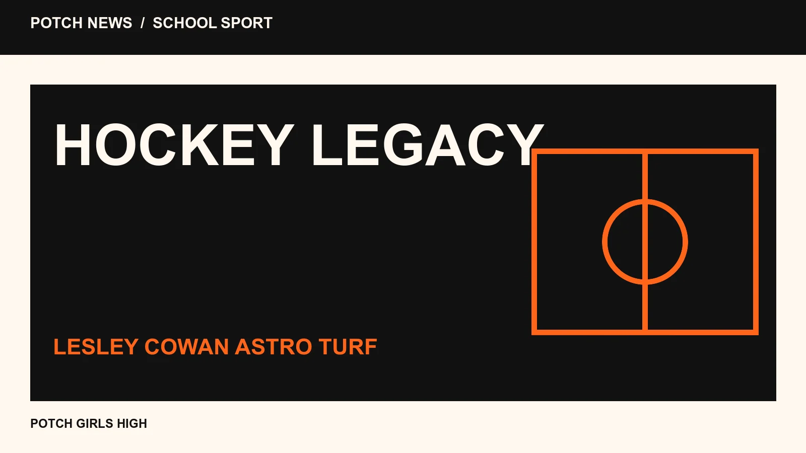 Hockey-turf graphic marking the Lesley Cowan Astro Turf at Potch Girls High.